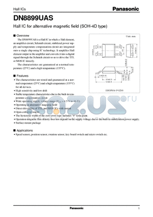 DN8899UAS datasheet - Hall IC for alternative magnetic field SOH-4D type