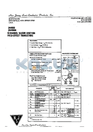 2N4868 datasheet - N-CHANNEL SILICON JUNCTION