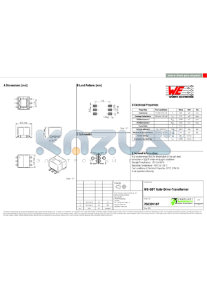 760301107 datasheet - WE-GDT Gate-Drive-Transformer