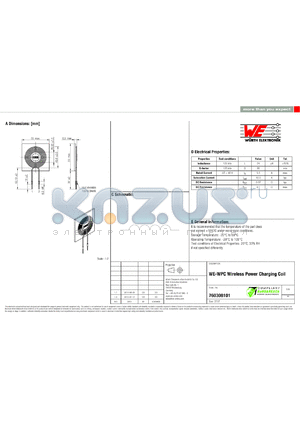 760308101 datasheet - WE-WPC Wireless Power Charging Coil