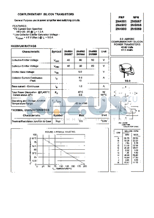 2N4902 datasheet - COMPLEMENTARY SILICON TRANSISTORS
