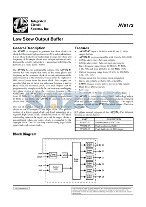 AV9172-01CC16 datasheet - Low Skew Output Buffer