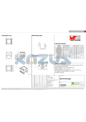 760800080 datasheet - WE-PFC PFC Choke