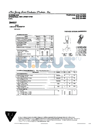 2N4937 datasheet - DUAL AMPLIFIER TRANSISTOR
