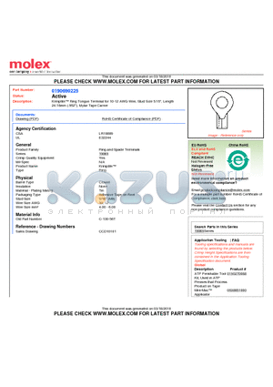 CCD10101 datasheet - Krimptite Ring Tongue Terminal for 10-12 AWG Wire