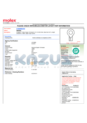 CCD10101 datasheet - Krimptite Ring Tongue Terminal for 10-12 AWG Wire