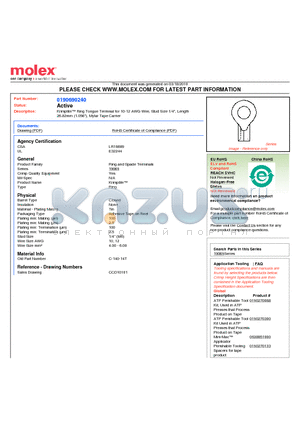 CCD10101 datasheet - Krimptite Ring Tongue Terminal for 10-12 AWG Wire