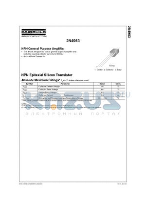 2N4953_02 datasheet - NPN General Purpose Amplifier