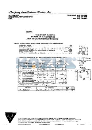 2N4996 datasheet - HIGH-FREQUENCY TRANSISTORS