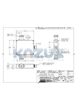 AVAF08X-XX-NF datasheet - AV/AF08X-XX-N/F ATTENUATOR, OUTLINE