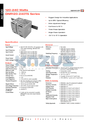 DNR120TS12 datasheet - AC-DC Power Supplies