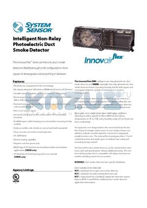 DNR datasheet - Intelligent Non-Relay Photoelectric Duct Smoke Detector