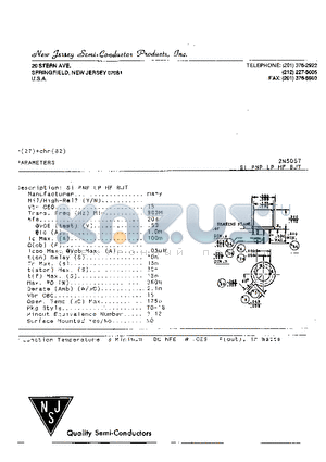 2N5057 datasheet - SI PNP LP HF BJT
