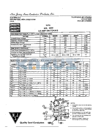 2N5076 datasheet - 3.0 AMP SWITCHING