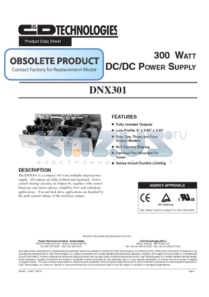 DNX301-U4G datasheet - DC/DC Power Supply