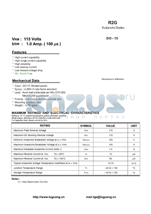 DO-15 datasheet - Avalanche Diodes