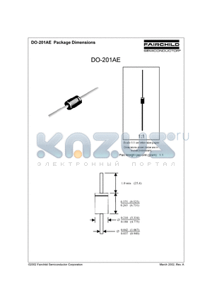 DO-201AE datasheet - DO-201AE PACKAGE DIMENSIONS