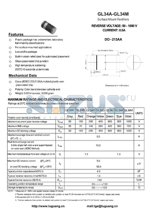 DO-213AA datasheet - Surface Mount Rectifiers