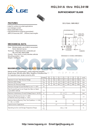 DO-213AA datasheet - SURFACE MOUNT GLASS