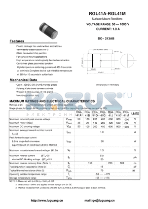 DO-213AB datasheet - Surface Mount Rectifiers