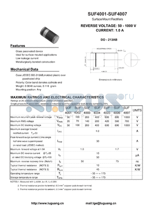 DO-213AB datasheet - Surface Mount Rectifiers