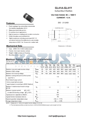 DO-213AB datasheet - Surface Mount Rectifiers