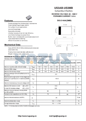 DO-214AA datasheet - Surface Mount Rectifiers