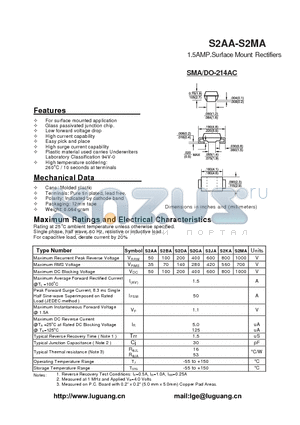 DO-214AC datasheet - 1.5AMP.Surface Mount Rectifiers