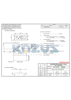 762-18-003 datasheet - MULTI-FUNCTION MODULE