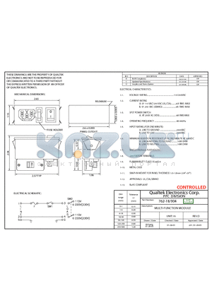 762-18-004 datasheet - MULTI-FUNCTION MODULE