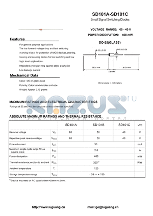 DO-35 datasheet - Small Signal Switching Diodes