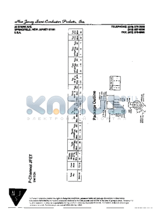 2N5116 datasheet - P-CHANNEL JFET