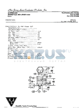 2N5161 datasheet - SI PNP POWER BJT