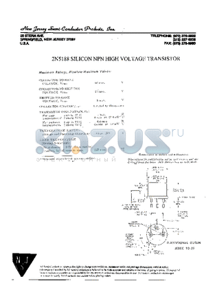 2N5188 datasheet - SILICON NPN HIGH VOLTAGE TRANSISTOR