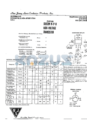 2N5189 datasheet - SILICON N-P-N HIGH-VOLTAGE TRANSISTOR