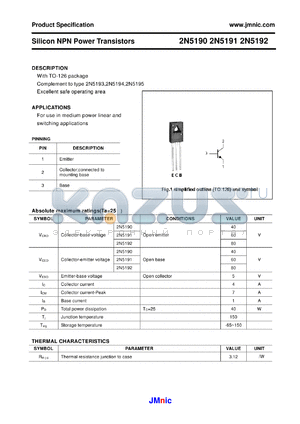 2N5192 datasheet - Silicon NPN Power Transistors