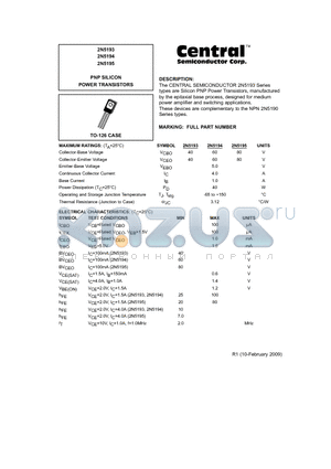 2N5193_09 datasheet - PNP SILICON POWER TRANSISTORS