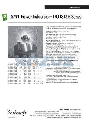 DO1813H-103ML datasheet - SMT Power Inductors