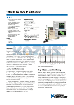 763391-01 datasheet - 100 MHz, 100 MS/s, 14-Bit Digitizer