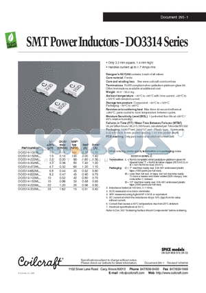 DO3314-222ML datasheet - SMT Power Inductors