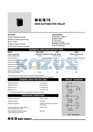 764-6-1CE datasheet - MINI AUTOMOTIVE RELAY