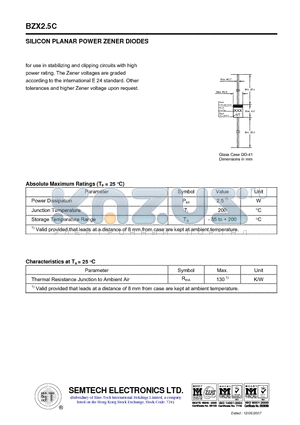 BZX2.5C12 datasheet - SILICON PLANAR POWER ZENER DIODES