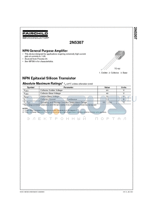 2N5307 datasheet - NPN General Purpose Amplifier