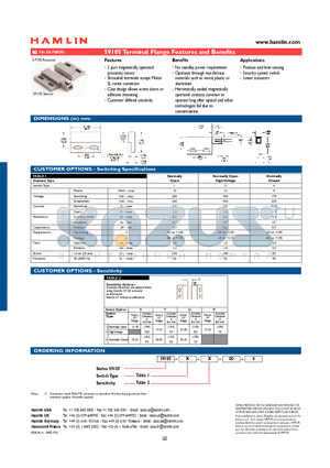59105-2-S-00-0 datasheet - Terminal Flange Features and Benefits