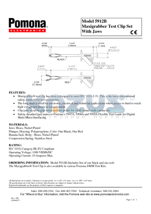 5912B datasheet - Maxigrabber Test Clip Set With Jaws