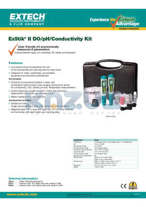 DO610 datasheet - ExStik II DO/pH/Conductivity Kit