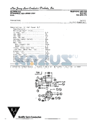 2N5322 datasheet - SI PNP POWER BJT