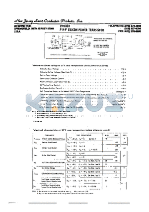 2N5333 datasheet - P-N-P SILICON POWER TRANSISTOR
