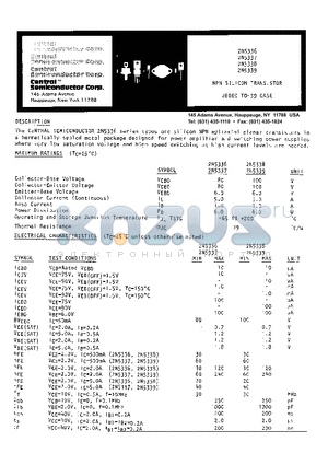 2N5338 datasheet - NPN SILICON TRANSISTOR