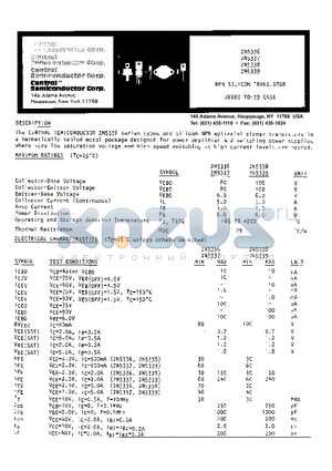 2N5339 datasheet - NPN SILICON TRANSISTOR